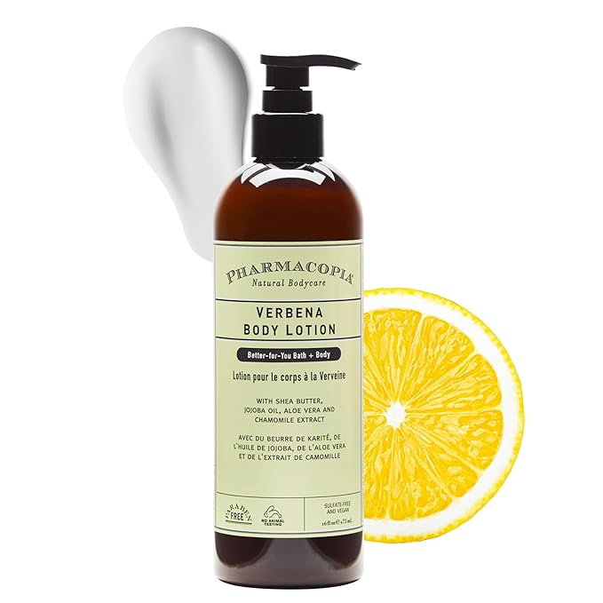 Pharmacopia Verbena Body Lotion - Hydrating Natural Moisturizer with Aromatherapy Benefits - Cruelty-Free Vegan Skin Care - Shea Butter, Aloe Vera, and Jojoba Oil - Lotion for Dry Skin, 16 oz-FemmiqueWomen