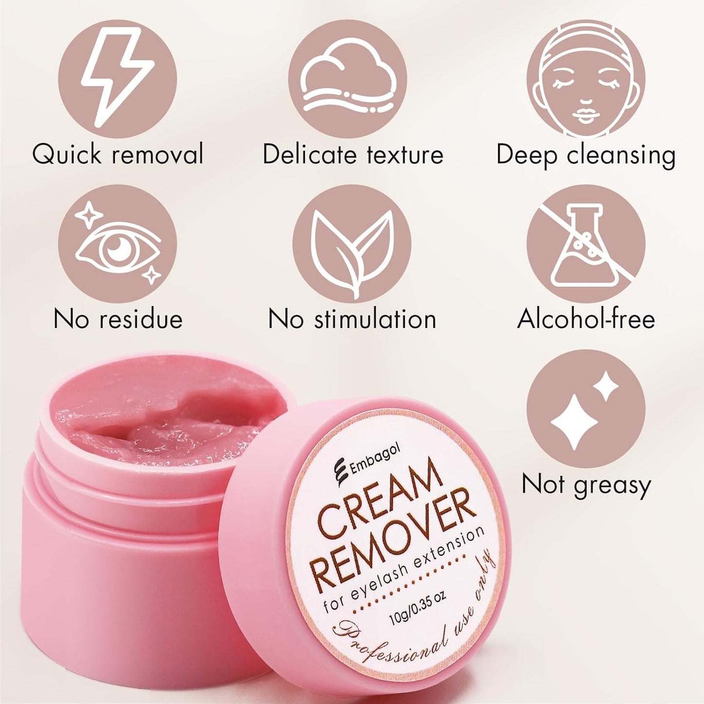Lash Remover for Lash Extensions 10g No Burn Cream Remover Professional Eyelash Extensions Lash Tech Salon Supplies-FemmiqueWomen