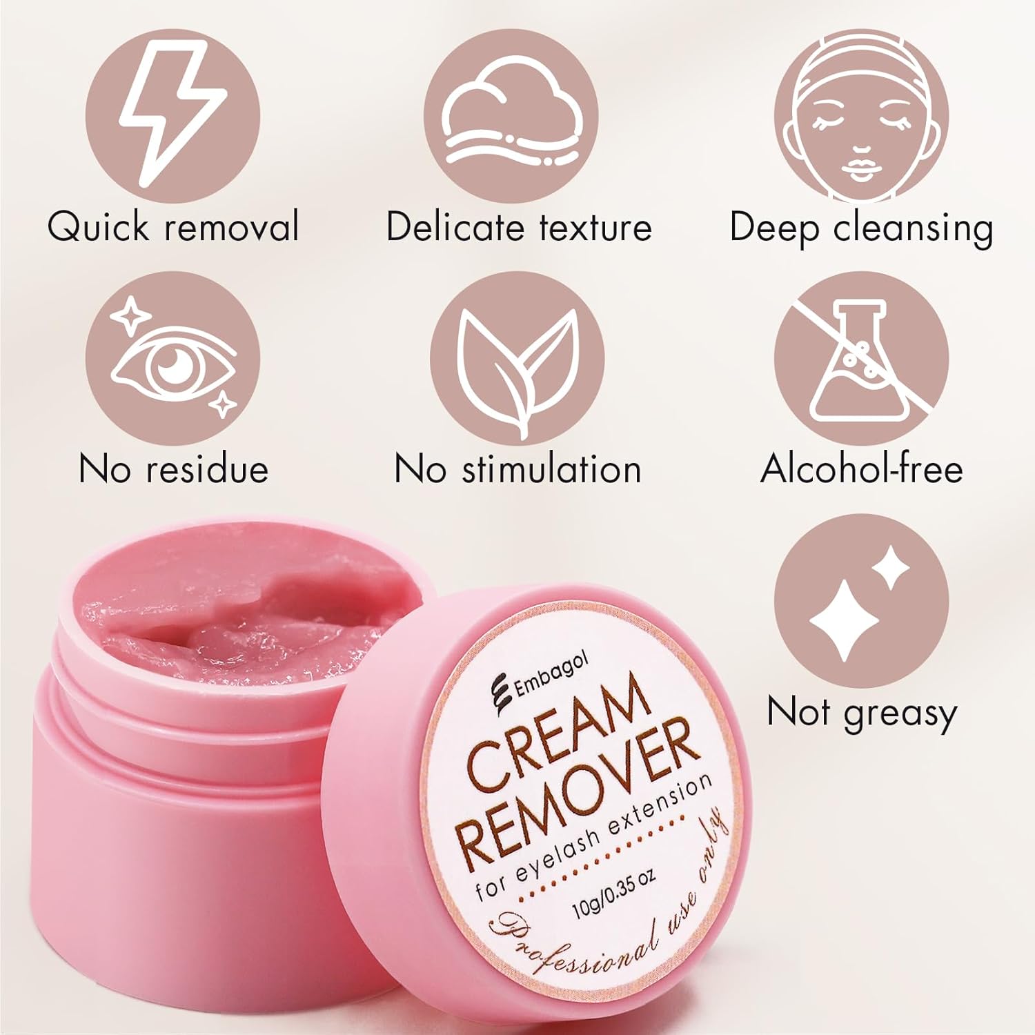 Lash Remover for Lash Extensions 10g No Burn Cream Remover Professional Eyelash Extensions Lash Tech Salon Supplies-FemmiqueWomen