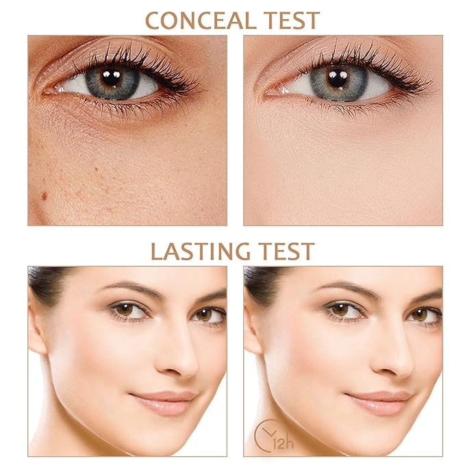 2 Pcs BB Cream Full Coverage Foundation,Hydrating Natural Flawless Concealer, Clean Nude Makeup Base,Color Correcting Oil-Free BB Cream(light skin tone)-FemmiqueWomen