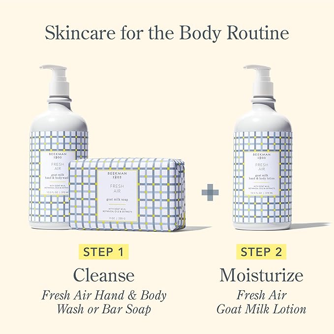 Beekman 1802 Goat Milk Body Lotion, Fresh Air - Scented - 12.5 oz - Hydrating & Moisturizing with Shea Butter - for Sensitive Skin - Cruelty Free - Packaging May Vary - Pump Included, Ready for Use-FemmiqueWomen
