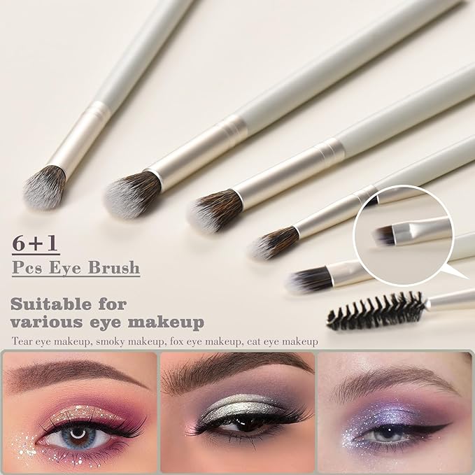 10 Piece Makeup Brushes - Grayish Green Wooden Handle with Soft Synthetic Bristles,for Face & Eye Makeup|Professional Makeup Brushes set for Women & Girls|-FemmiqueWomen