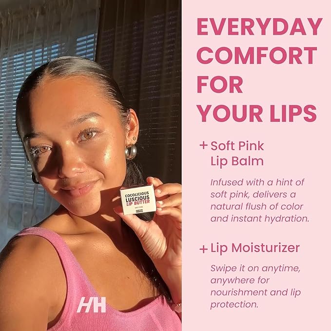 100% Natural Tinted Lip Butter Sleeping Lip Mask Clean Petroleum Free Lip Moisturizer and Conditioner for Dry Lips Intensive Lip Balm and Lip Therapy Skin Care with Mango butter (Light Pink)-FemmiqueWomen