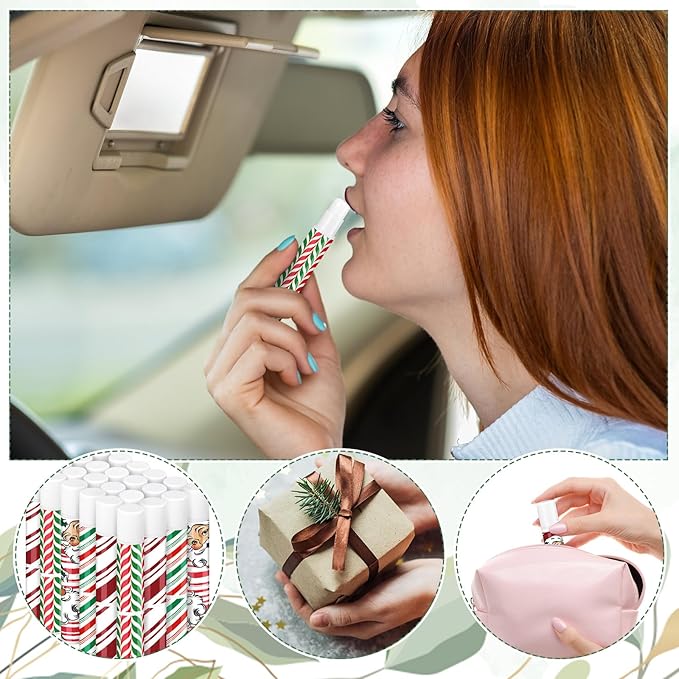 24 Pcs Bible verse Lip Balm Moisturizing 0.07 oz Lip Care Product Bulk Christian Gift with Inspirational Scripture for Women Faith Religious Happy Moment Praise Friend Teacher Worker Employee-FemmiqueWomen