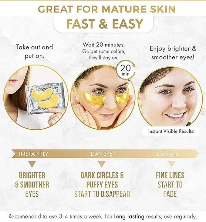 24k Gold Eye Treatment Masks With Collagen-FemmiqueWomen