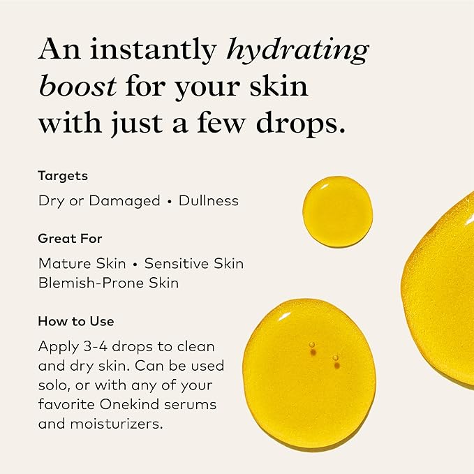 Onekind Golden State Anti Aging Botanical Face Oil with Rosehip Seed Oil, Sea Buckthorn Extract, Carrot Seed to Visibly Brighten, Firm, and Hydrate - Nourishing and Hydrating for Dry Skin-FemmiqueWomen