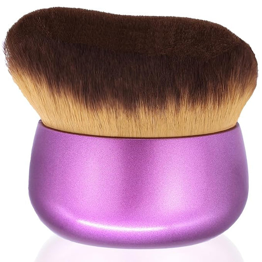 Extra Large Body Makeup Brush For Self Tanner, Leg Makeup &Bronzer Blend,75 mm Wide-headed Kabuki Brush Provides More Even &Pretty Application, Sunscreen Face& Back Makeup Brush, Wet&Dry Use- Purple-FemmiqueWomen