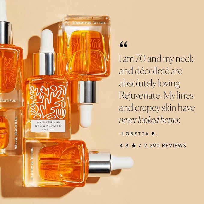 Naked & Thriving Rejuvenate Restorative Face Oil | Organic, Vegan, & Naturally-Derived Skin Care | Reduce the Look of Wrinkles and Moisturize Skin (1.18 oz/35 mL)-FemmiqueWomen