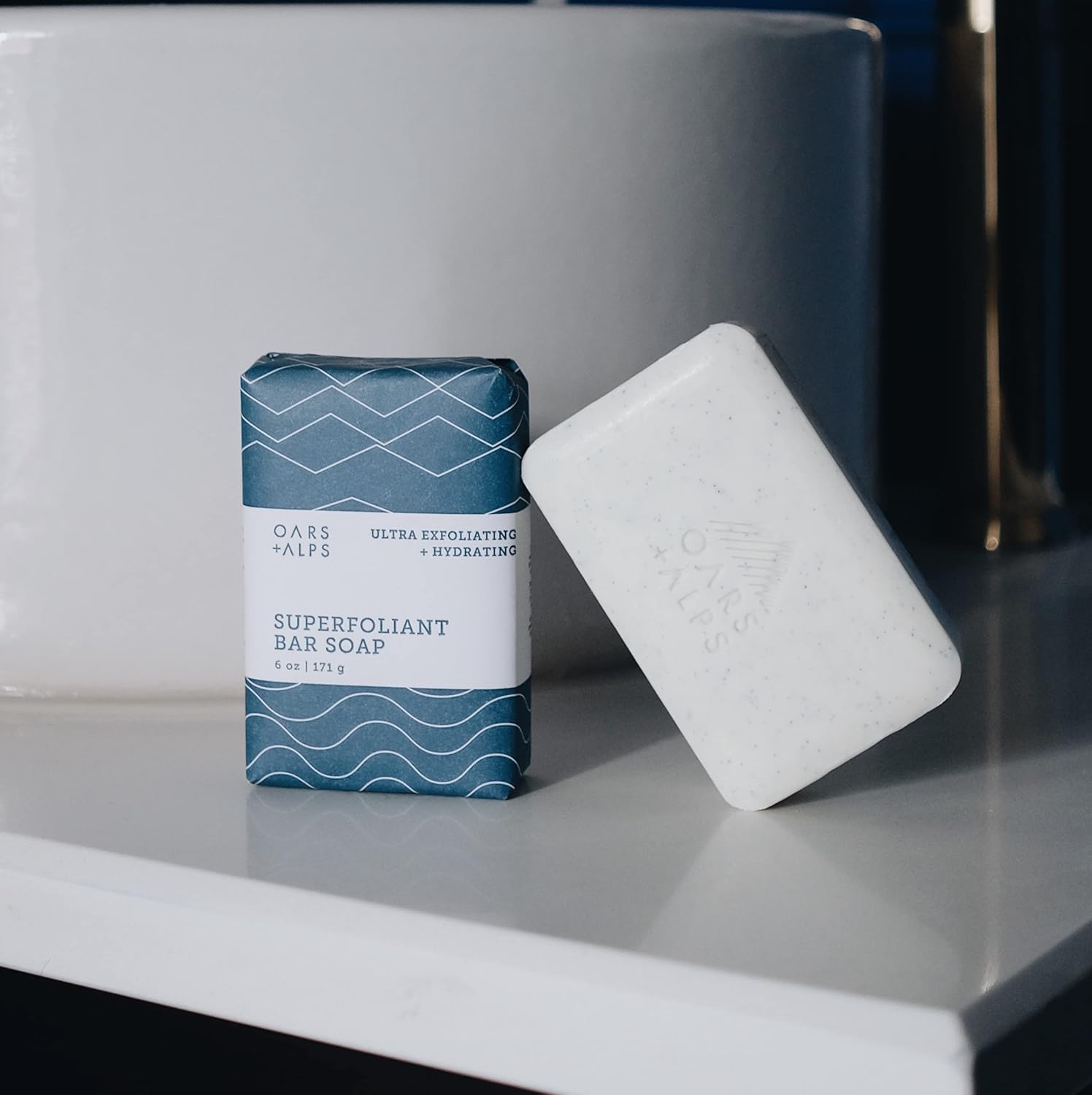 Oars + Alps Superfoliant Exfoliating Men's Bar Soap, Dermatologist Tested and Made with Clean Ingredients, Travel Size, 1 Pack, 6 Oz-FemmiqueWomen