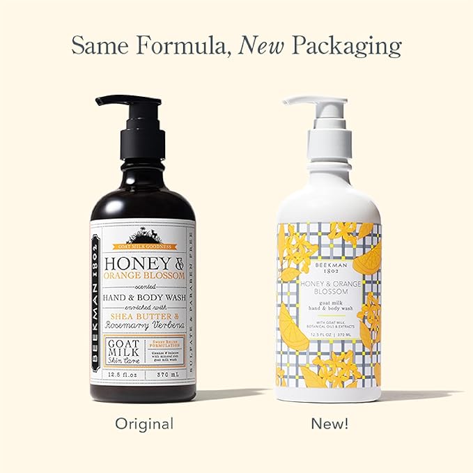 Beekman 1802 Goat Milk Body Lotion, Honey & Orange Blossom - Scented - 12.5 oz - Moisturizing with Shea Butter - for Sensitive Skin - Cruelty Free - Packaging May Vary - Pump Included, Ready for Use-FemmiqueWomen