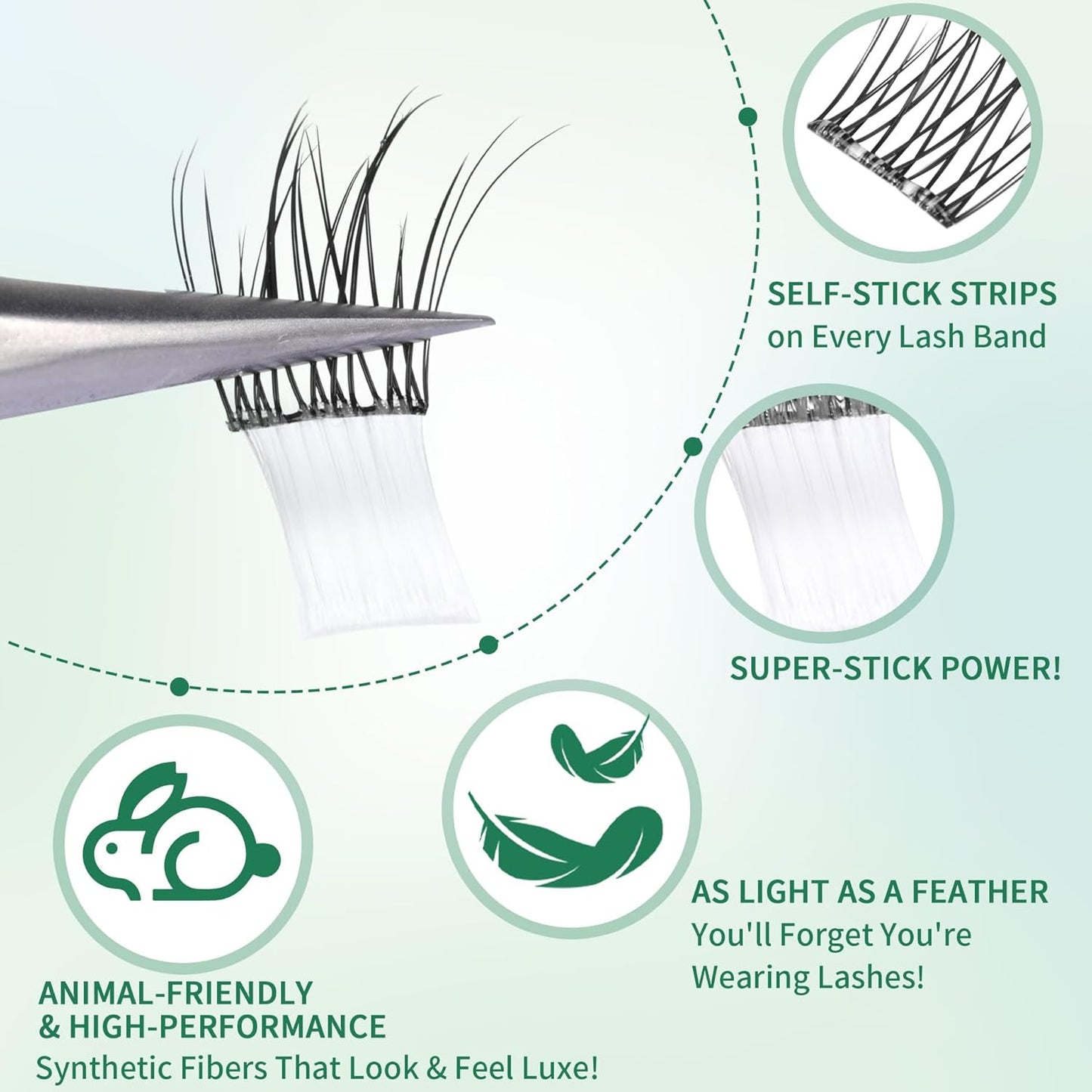 Self Adhesive Lashes Clusters Natural Look No Glue Eyelash Extensions Wispy Pre Glued Self Adhesive Eyelashes Reusable DIY Lash Extensions 120Pcs 9mm 10mm 11mm 13mm-FemmiqueWomen