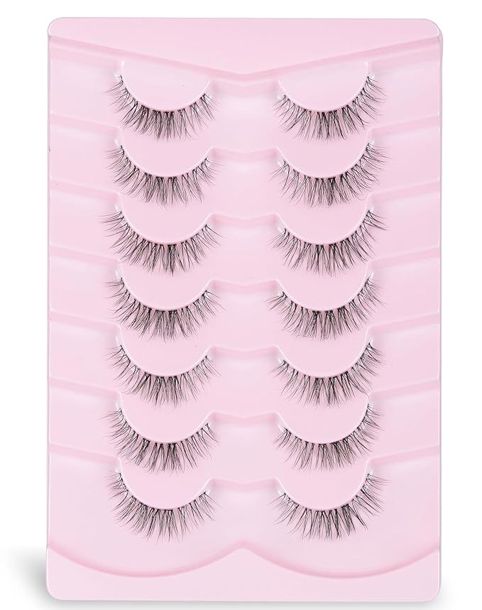 Natural Lashes False Lashes False Eyelashes Wispy Lashes Natural Eyelashes Wispy Eye Lashes Clear Band Lashes UP15-FemmiqueWomen