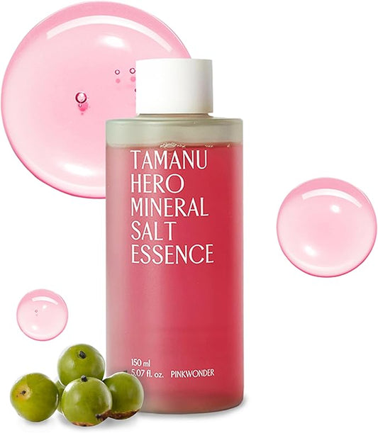 PINKWONDER Tamanu Hero Mineral Salt Essence Toner | All-in-One Blemish Solution | Instant Cooling & Redness Relief | Tamanu Oil & 70+ Minerals for Skin Balance (150ml / 5.07 fl. oz.)-FemmiqueWomen