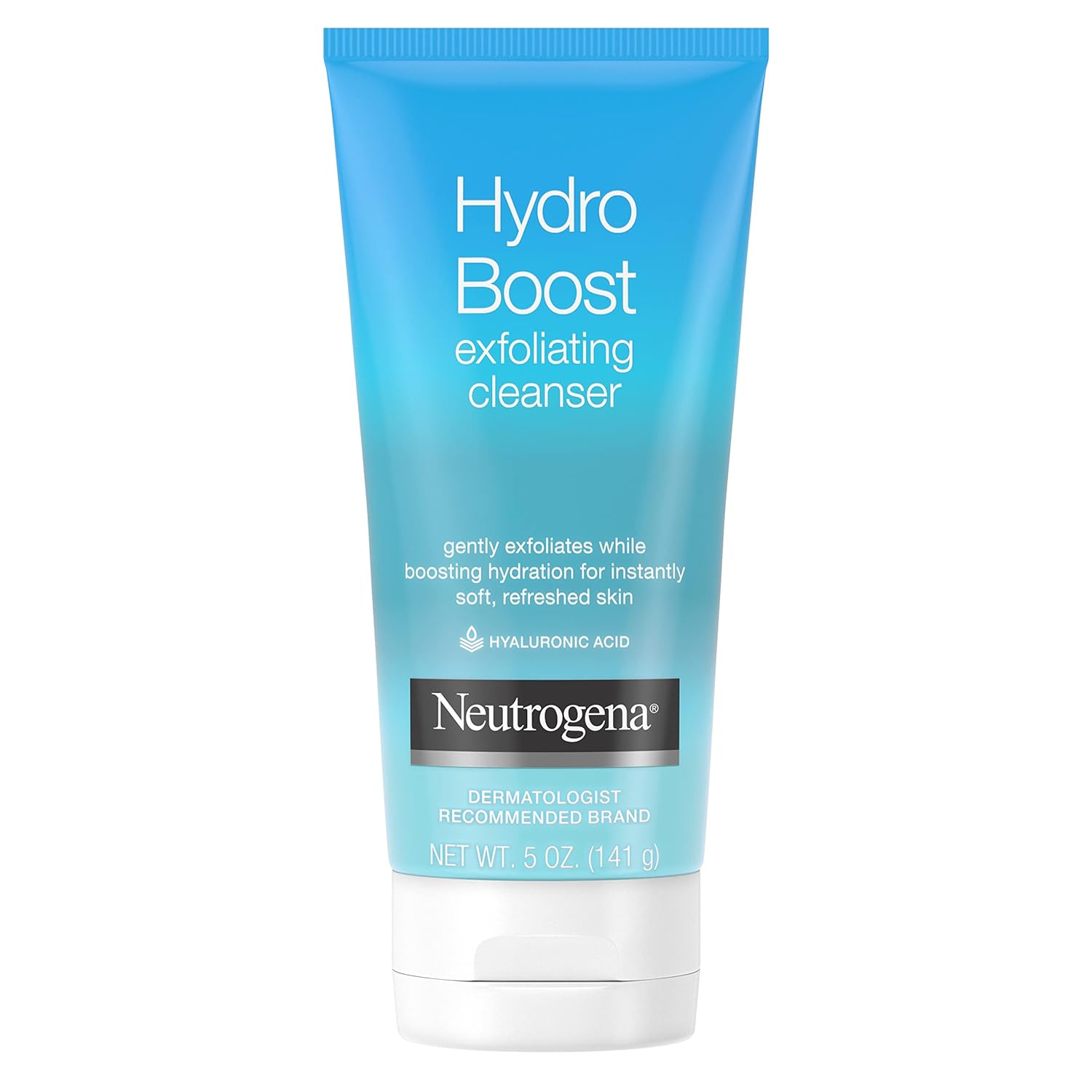 Neutrogena Hydro Boost Gentle Exfoliating Daily Facial Cleanser with Hyaluronic Acid, Clinically Proven to Increase Skin's Hydration Level, Non-Comedogenic Oil-, Soap- & Paraben-Free, 5 Oz, 3 Pack-FemmiqueWomen