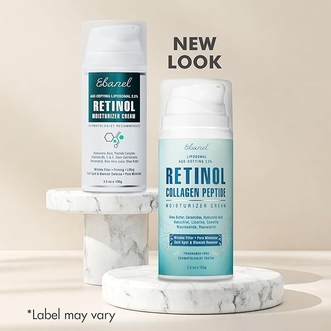 Ebanel Retinol Cream for Face 3.5 oz, Moisturizer with Collagen, Peptides, Ceramides, Hyaluronic Acid, Vitamin C & B5, Firming Anti Aging Face Cream for Wrinkles, Fine Lines, Dark Spots, Day & Night-FemmiqueWomen