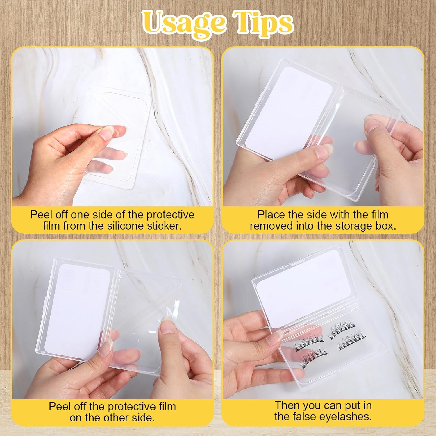 Eyelash Case, Eyelash Holder Case, Clear Compact Eyelashes Container, Portable Silicone False Lash Cases, Simple Lightweight Lash Storage Tool with Cover for Women Daily Travel Carry-FemmiqueWomen