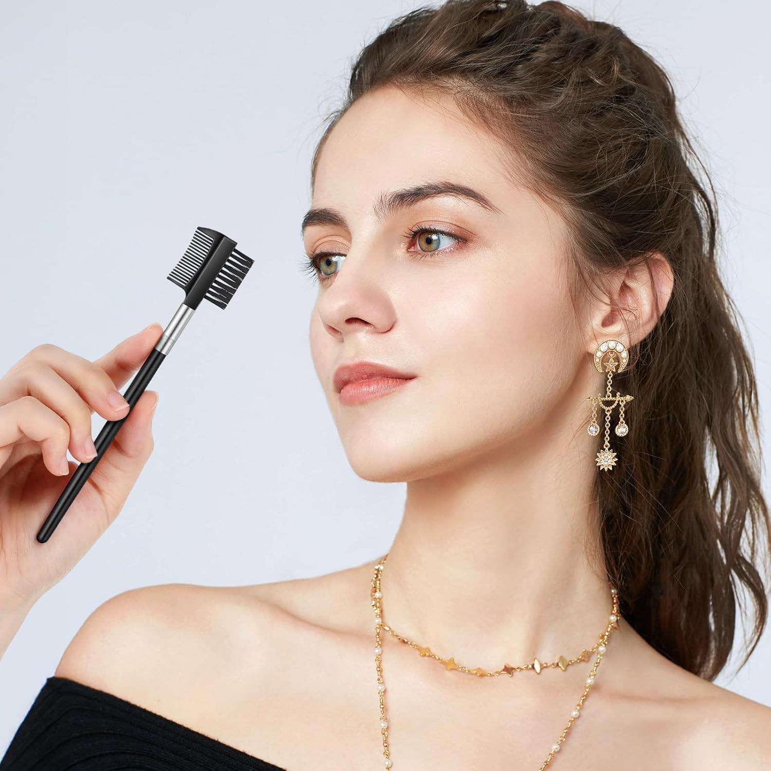 3pcs Eye Lash Brushes Separator, Eyebrow Comb for Women, Dual-Head Eyebrow Brush and Comb for Eliminating Mascara Clumps, Grooming Shaping Brow, Separating Lashes, Eyelashes Extension-FemmiqueWomen