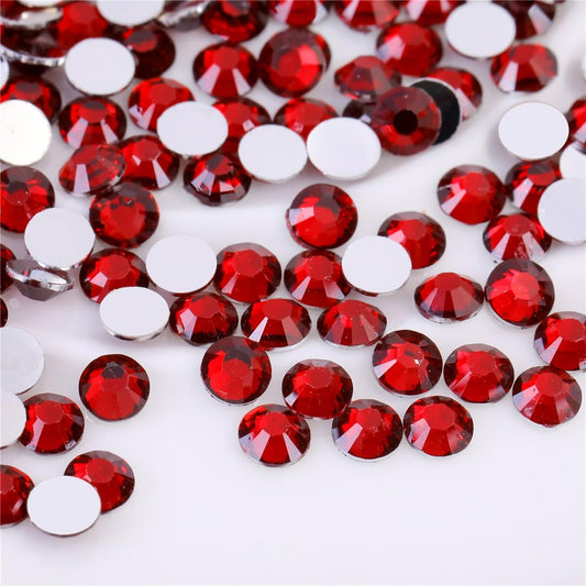 1500 Pieces SS16 4mm Flatback Rhinestones Clear Glass Round Gems Crystals for Nail Art DIY Crafts Clothes Shoes Bags （Dark Red）-FemmiqueWomen