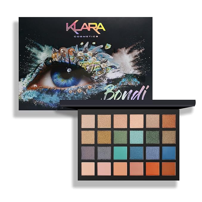 24 Shades Eyeshadow Palette -Festive Luxury Vibrant Bold Full-Color Pigment Long Lasting Matte Shimmer Eye shadow Palette (Bondi)-FemmiqueWomen