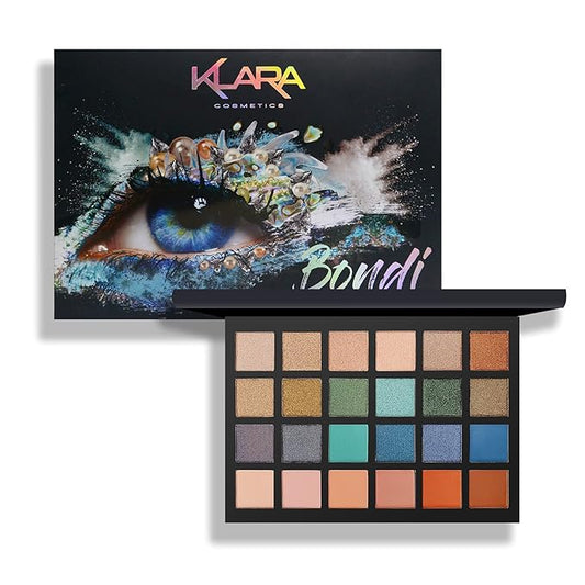 24 Shades Eyeshadow Palette -Festive Luxury Vibrant Bold Full-Color Pigment Long Lasting Matte Shimmer Eye shadow Palette (Bondi)-FemmiqueWomen