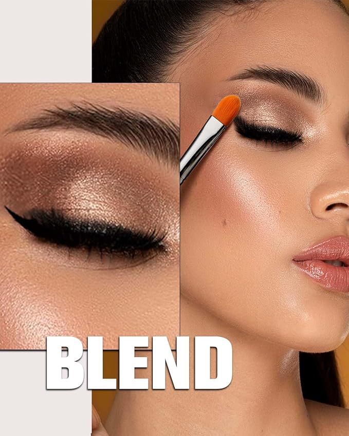 Concealer Brushes, EIGSHOW Eyeshadow Primer Brush for Concealer, Blending, Eyeshadow - Professional Tools for Applying Cream, Liquid Shadows and Eye Primer Base (E828 2piece)-FemmiqueWomen