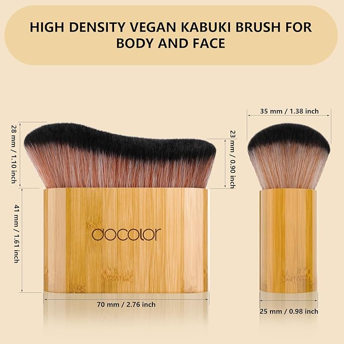 docolor Self Tanner Brush Large Body Makeup Brush, Soft Vegan Tanning Brush no stripes, for Foundation, Self-tanner, Bronzer, Self Tan Back Applicator Body + Face Self-Tan Blending Brush Gift Box-FemmiqueWomen