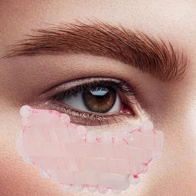 2Pcs Jade Eye Mask, Jadestone Eye Patch, Rose Quartz Anti Aging Eye Pad Sleep Eye Pad to Eliminate Wrinkles, Puffiness & Irritation (Reusable)-FemmiqueWomen