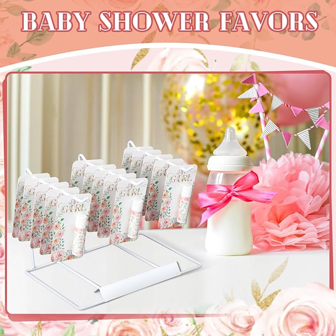 30 Sets Baby Shower Lip Balm Bulk Baby Shower Favors Pink Floral Gender Reveal Small Lip Balm wedding Thank You Gifts Honey Moisturizing Lip Balm Favors for Guest Coworkers Women Men-FemmiqueWomen