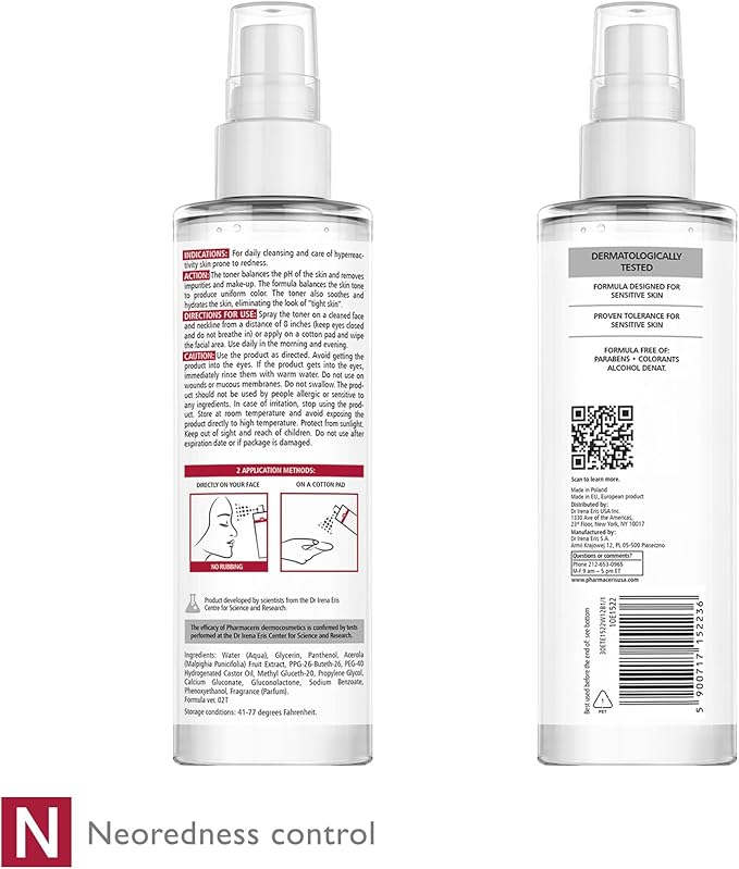 Redness Soothing Mist Toner, Facial Toner, Face Mist, Helps Soothe Redness, Hydrate, Even Skin Tone, for Sensitive & Red Skin, Alcohol-Free, pH Balanced Face Toner, Puri-CAPILIQUE-FemmiqueWomen