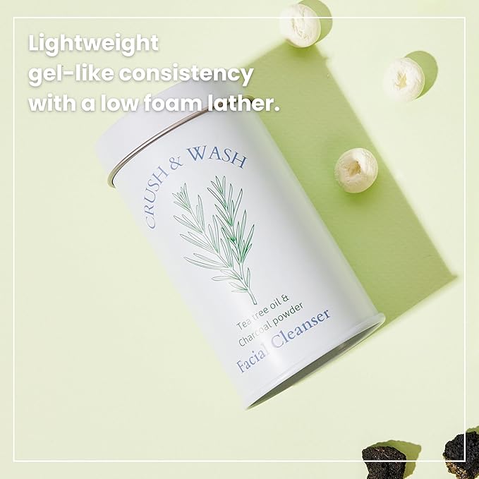 3-in-1 Solid Facial Cleanser, Exfoliator, and Wash-off Mask - Vegan, Cruelty-Free, Plastic-Free, Travel-Friendly, 1 Month Supply (60 Crushable Tablets) in Tin (Purifying Beans in Tin)-FemmiqueWomen