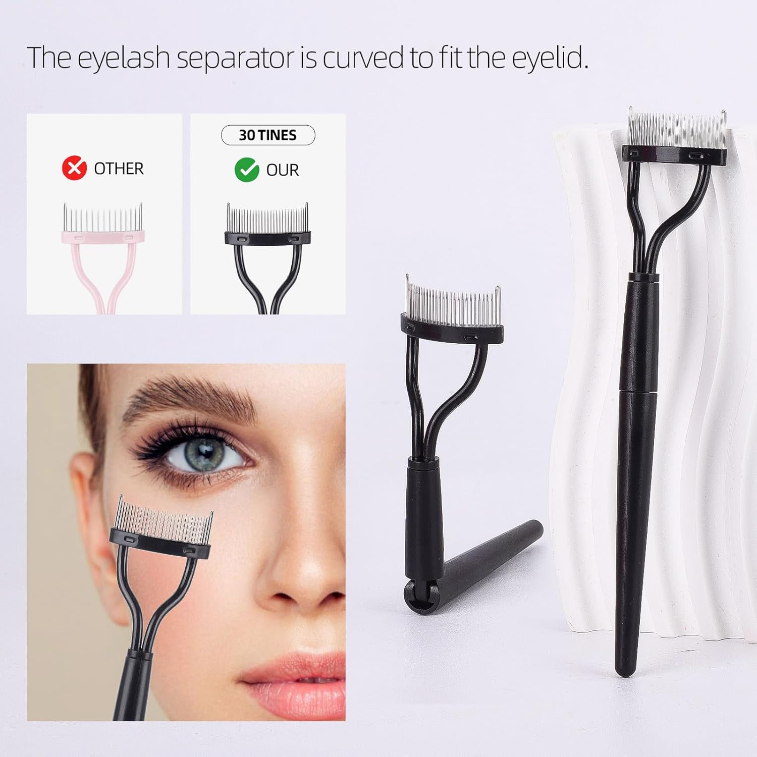 6 Pack Eyelash & Eyebrow Combs, Dual-ended Spoolie Mascara Brush and Lash Separator Tool for Eyelash Extensions-FemmiqueWomen