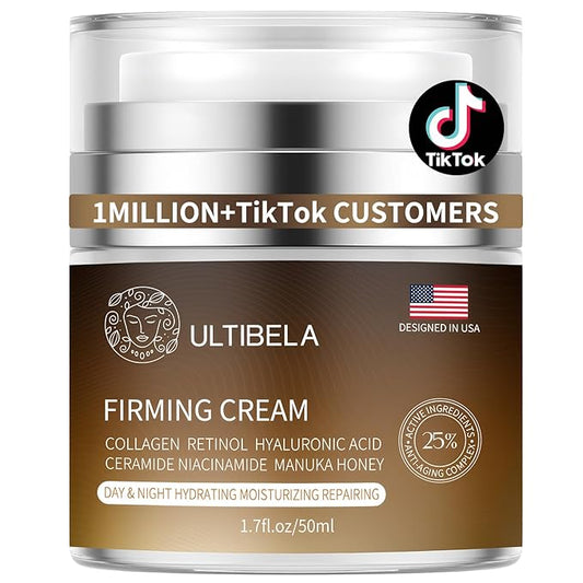 Tighten and Lift Neck Cream, Deep Hydration Neck Firming Cream with Retinol, Collagen & Honey Anti-Aging & Wrinkle Moisturizer for Face, Neck & Décolleté Women & Men 1.7 Fl Oz-FemmiqueWomen
