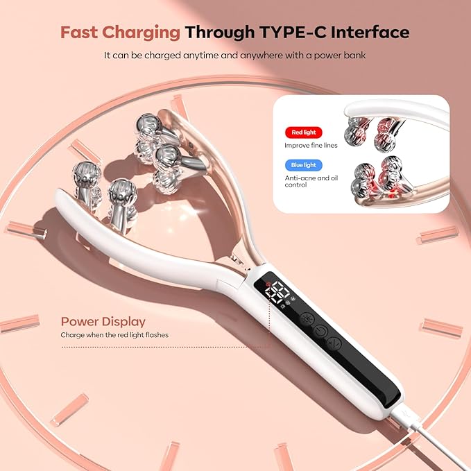 2025 New Microcurrent Facial Slimming Massager Red-Light-Therapy-for-Face and Neck,Vibrating Facial Massager with Thermals for Wrinkles, Double Chin,Firming and Lifting-FemmiqueWomen