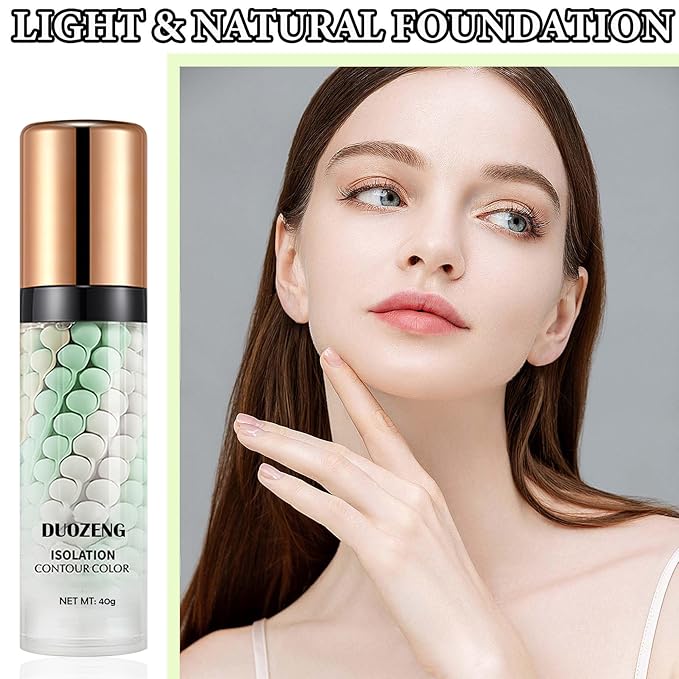 1 Pcs One Step Color Corrector,Natural Isolation Cream,Face Primer Makeup Tricolor Moisturizer,Oil Control & Moisturizing Skin Tone Correcting Primer Concealer Foundation Set B-FemmiqueWomen