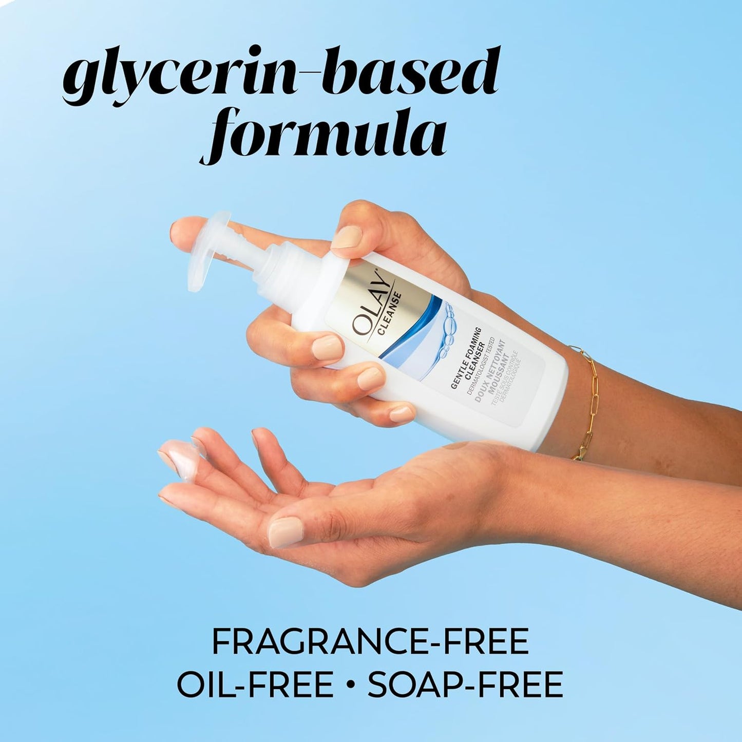 Olay Face Cleanser, Gentle Foaming Face Wash for Sensitive Skin - Fragrance-Free, Oil-Less, Soap-Free, Glycerin-Based Formula, Daily Cleansing without Irritation, 6.7 Oz - 3 Pack-FemmiqueWomen