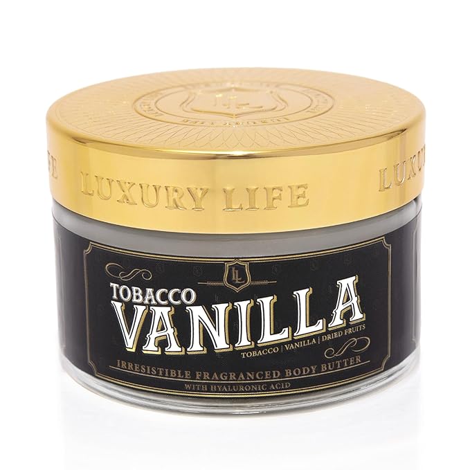 LUXURY LIFE BUTTER - Irresistibly Scented Body Butter with Hyaluronic Acid for Ultimate Moisture. Luxurious Natural Fragrance. Hydrates for a Non-Greasy Glamorous Glow, Tobacco Vanilla, 5 oz.-FemmiqueWomen