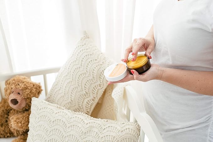 Mambino Organics Oh Baby! Belly Butter – Organic Stretch Mark Cream for Pregnancy with Dutch Shea & Cocoa Butter – Vitamins, Omegas for Elasticity – Vegan Cruelty-Free Maternity Care, 4 fl oz-FemmiqueWomen