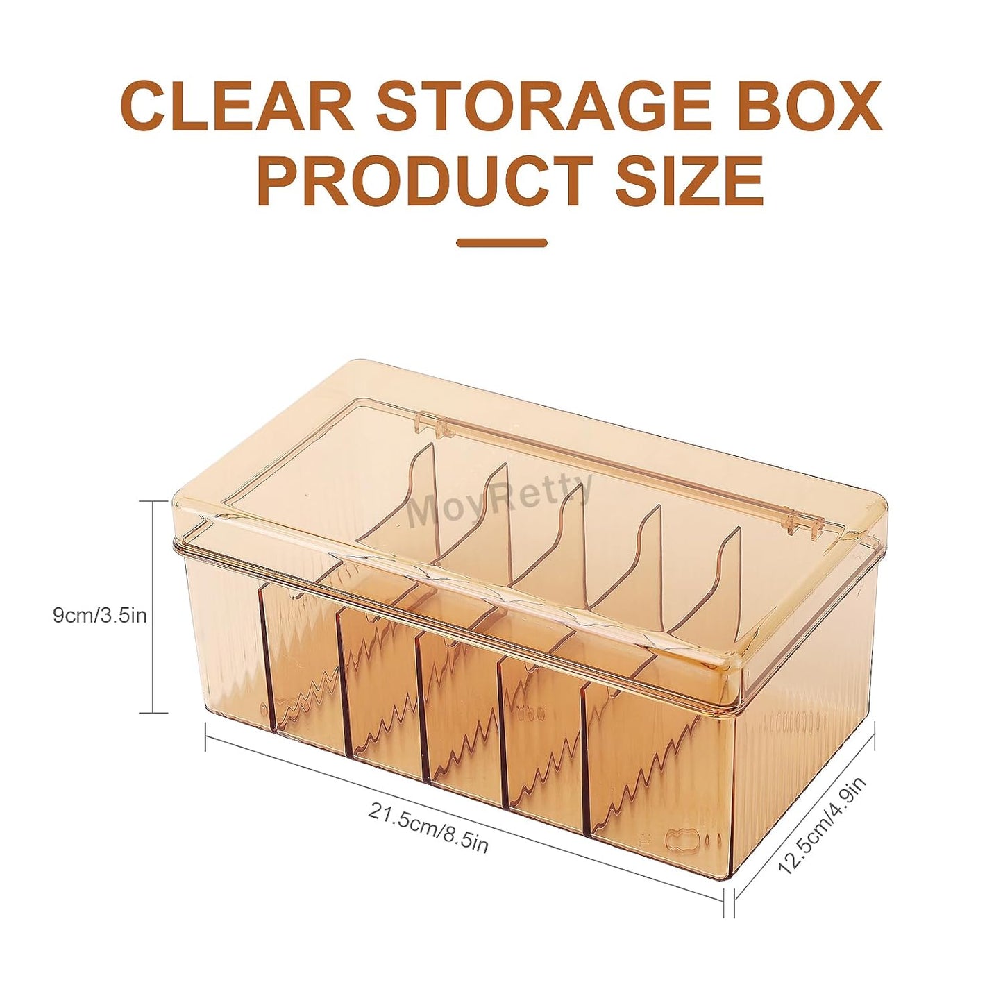 MoyRetty Acrylic Lash Extension Organizer, Large Capacity Eyelash Extension Supplies Storage Container Box, Neatly Store and Organize Your Lash Supplies (Amber)-FemmiqueWomen