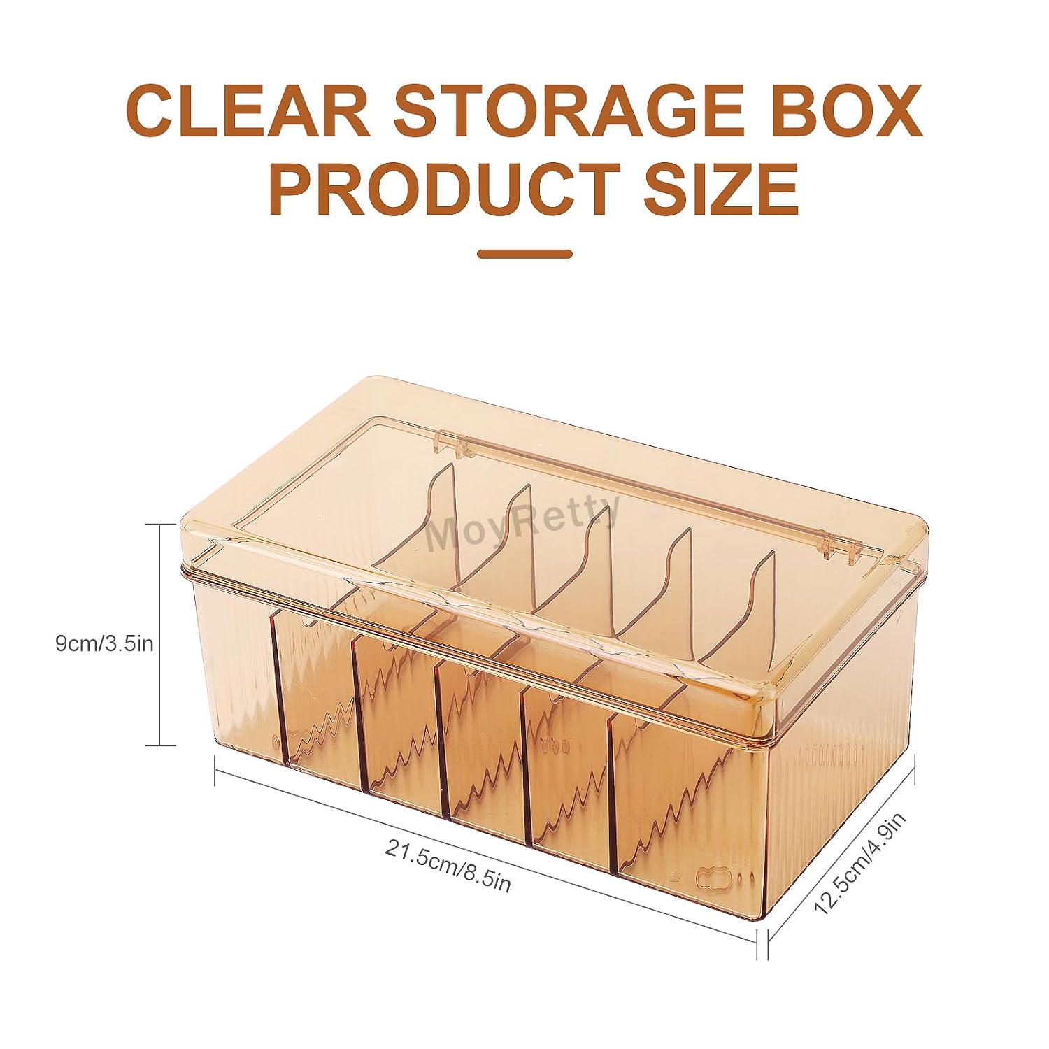 MoyRetty Acrylic Lash Extension Organizer, Large Capacity Eyelash Extension Supplies Storage Container Box, Neatly Store and Organize Your Lash Supplies (Amber)-FemmiqueWomen