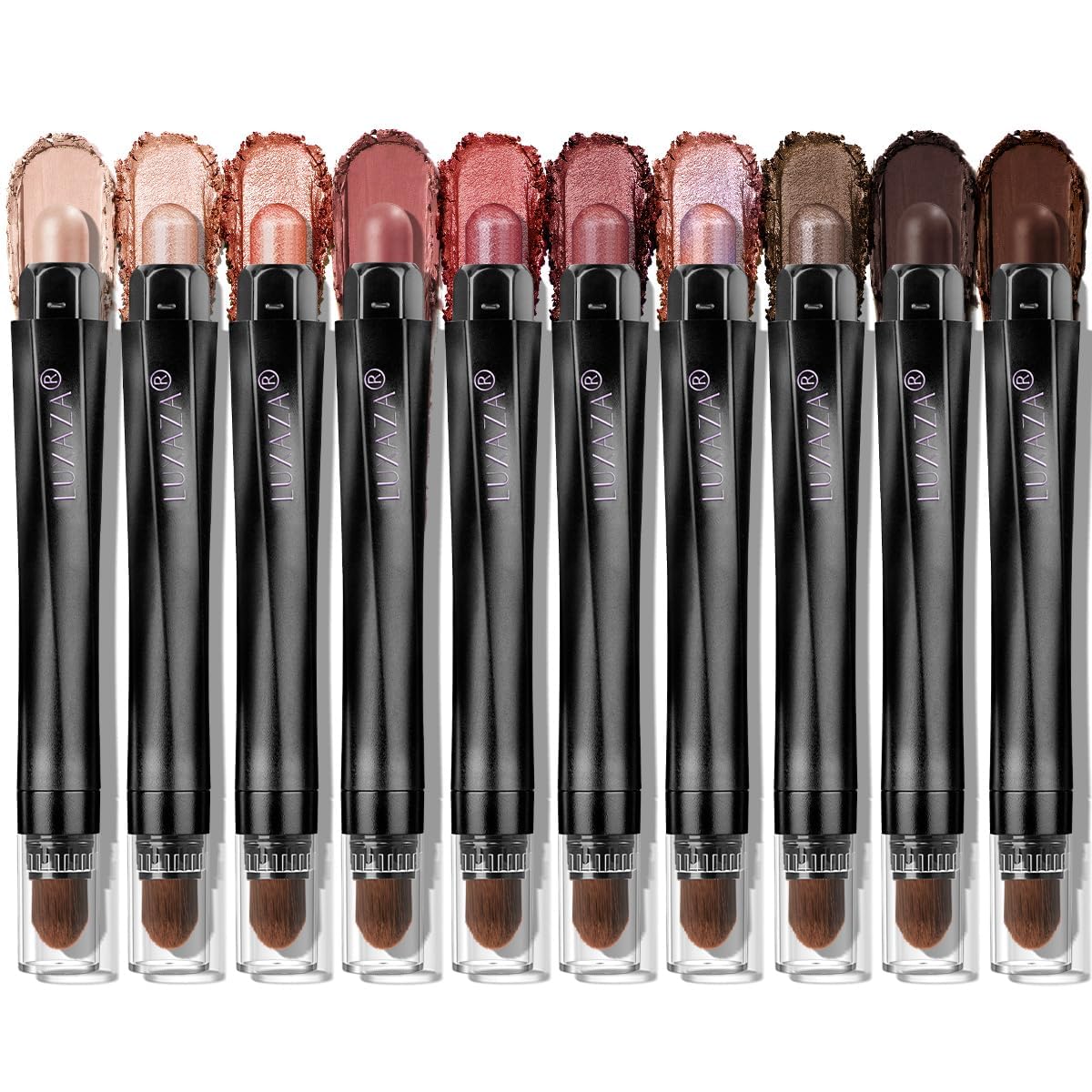 10PCS Neutral Eyeshadow Stick Makeup Set, Matte Cream Eye Shadow Eyeliner Brightener Pencil Crayon - I1 Cashmere Blush-FemmiqueWomen