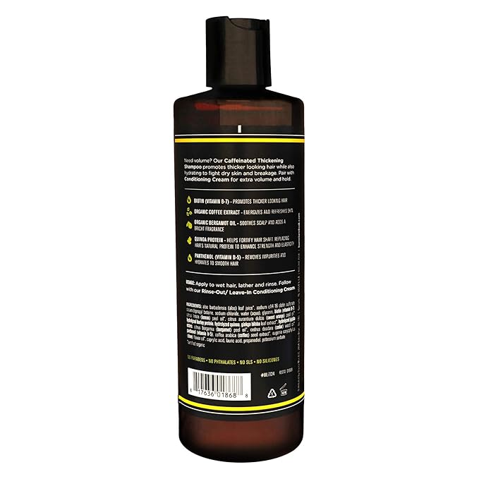 Barrel and Oak - Caffeinated Thickening Shampoo, Biotin Shampoo, Hair Care for Men, Strengthens & Hydrates, Biotin for Thicker Hair, Essential Oil-Based Scent, Vegan (Coffee & Citrus, 16 oz)-FemmiqueWomen