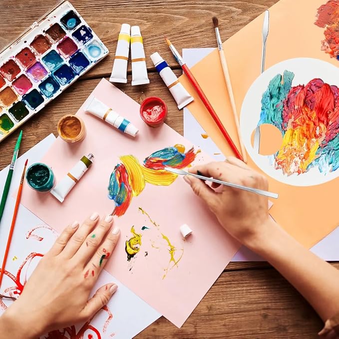 3 Pack Nail Art Palette with 3 Pcs Spatula Makeup Tray Foundation Mixing Palette Professional Cosmetic Stiring Tools for Women and Girls Liquid Foundation Lipstick Concealer-FemmiqueWomen