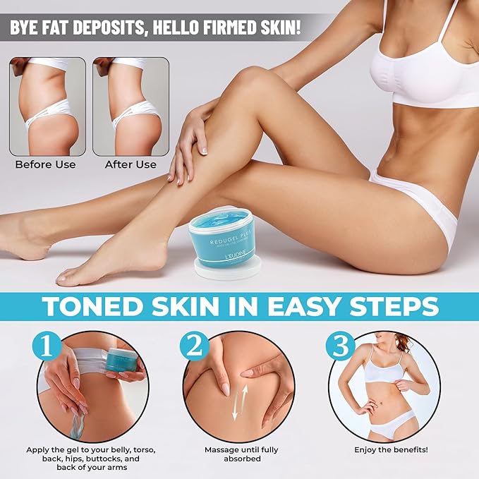 L’EUDINE Redugel Plus Skin Tightening Cream for Body, Firming Cream with Mint Oil, Field Horsetail, Marine Algae, Maca Extract, Skin Firming and Tightening Lotion – 8oz-FemmiqueWomen