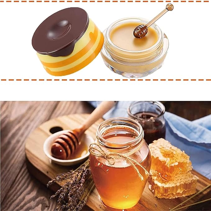 2PCS Honey Balm Lip Balm, Lip Masks for Dry and Cracked Lips with Brush, Lip Exfoliator & Moisturizer, Reduces Lips Lines & Lightens Lips, Anti-Wrinkle, Aging-FemmiqueWomen