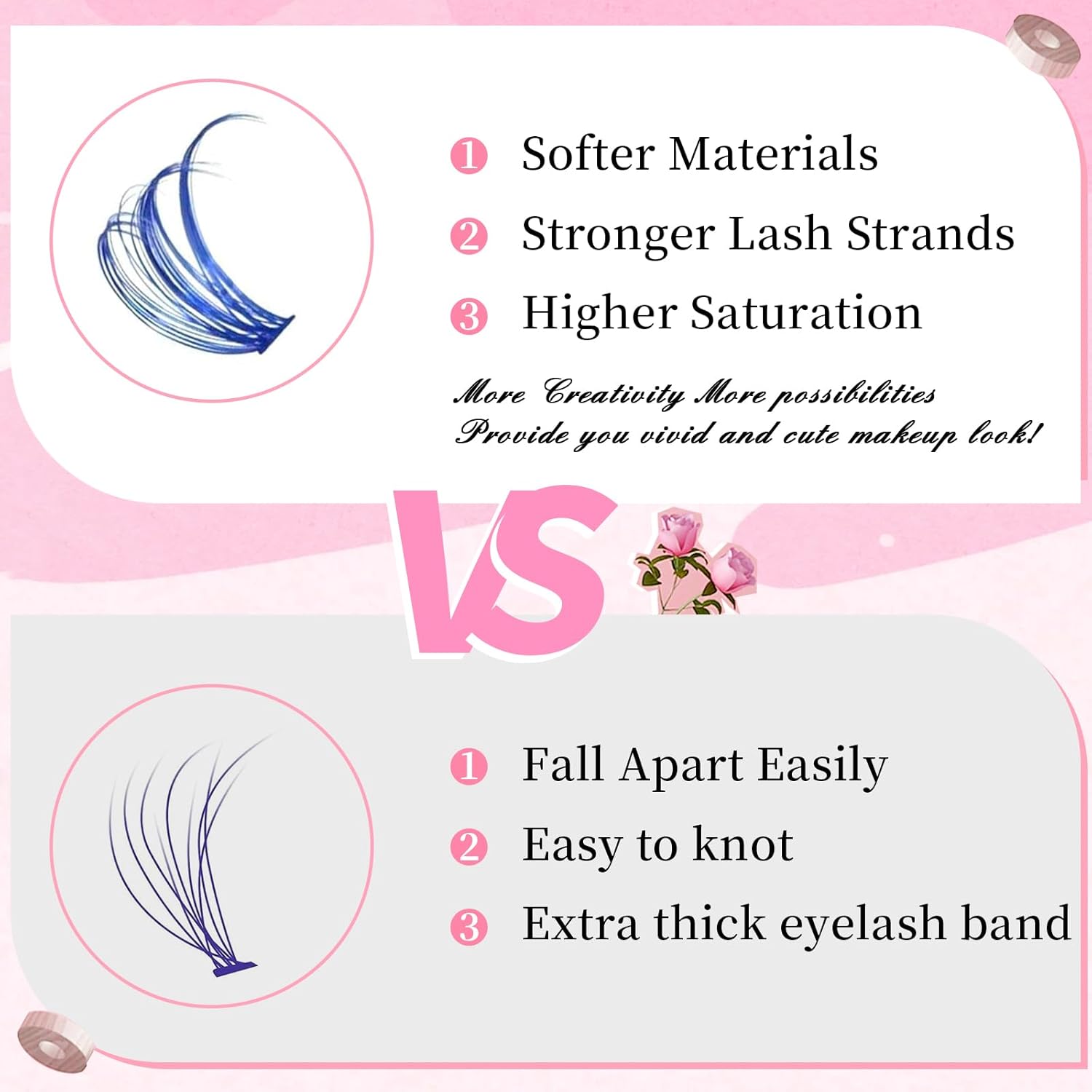 Eyelash Extension Kit Colored Lash Clusters Lash Extension Kit 6 Colors Rainbow Lash Clusters with Bond and Seal and Applicator Colorful Lash Extensions 14mm&16mm D Curl Lashes Cluster by Yaiseiko-FemmiqueWomen