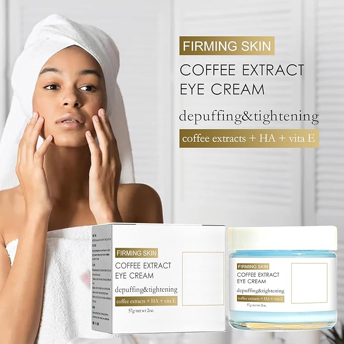 2PCS Caffeine Eye Cream for Dark Circles and Puffiness, Anti-Wrinkle Stay-Up Late Retinol Eye Cream, Tightening & Firming Skin, Dilute Dark Circles-FemmiqueWomen