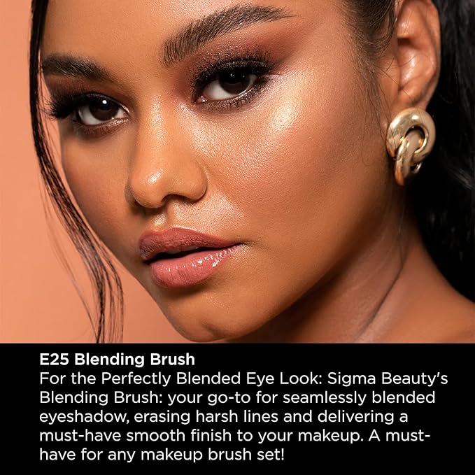 Sigma Beauty Professional E25 Eyeshadow Blending Brush – Professional Eyeshadow Brush for Seamless Eyeshadow Blending, Softens Dramatic Edges & Harsh Lines for a Well Blended Effect (1 Brush)-FemmiqueWomen