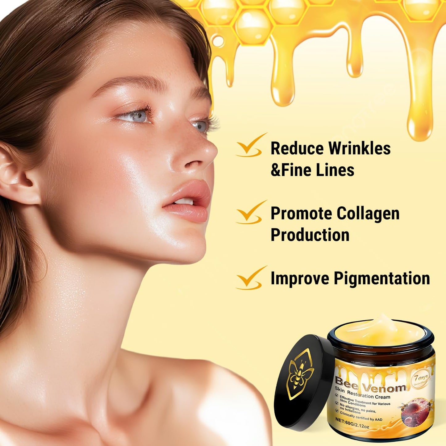 2pc Bee Venom Skin Restoration Cream, Bee Venom Skin Treatment Cream-Firms & Rejuvenates, Smooths Wrinkles & Fine Lines-FemmiqueWomen