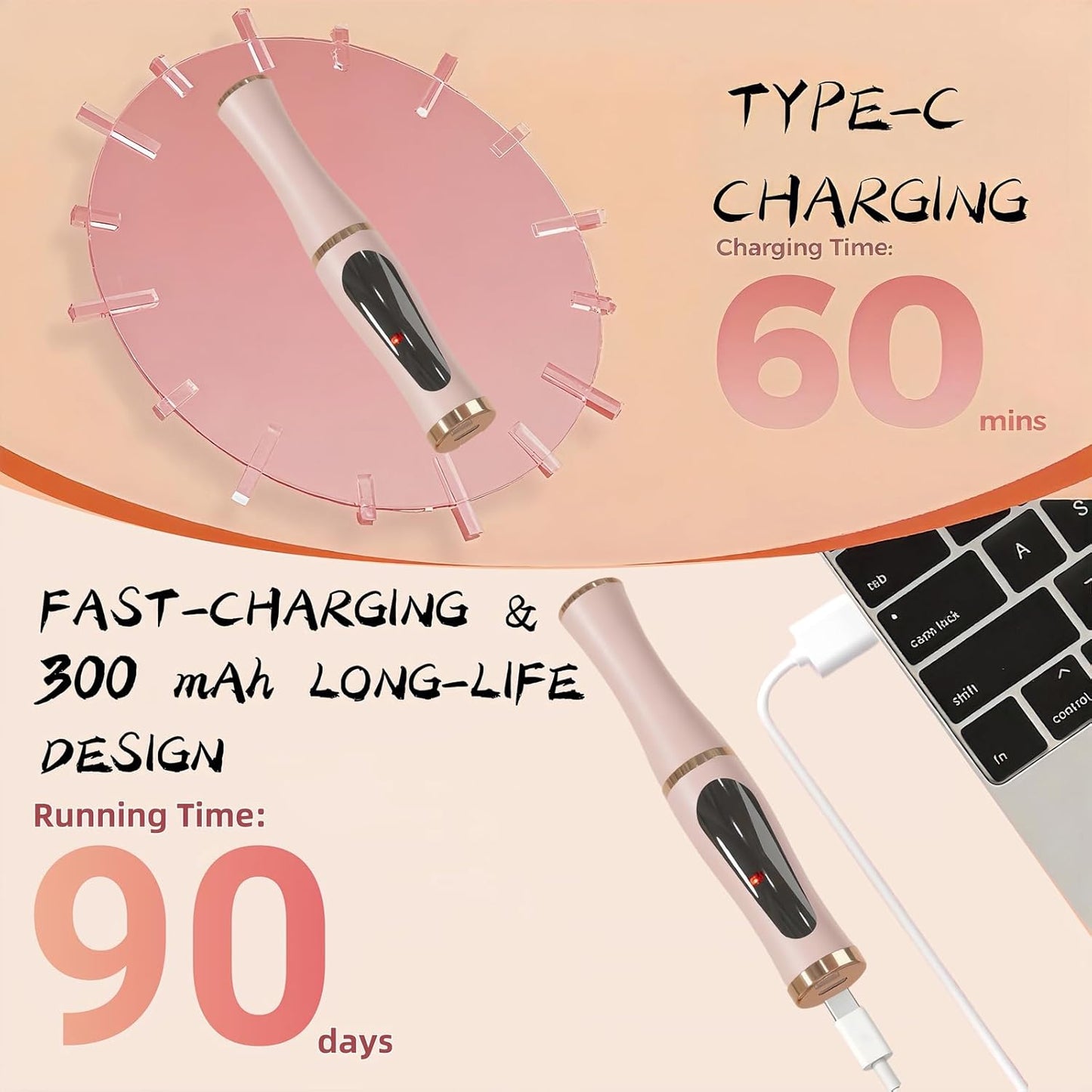 2025 Upgraded Heated Eyelash Curler – Fast 5s Heat-Up, USB Rechargeable Electric Eyelash Curler, 3 Temperature Modes, LED Display, Anti-Burn, 24H Long-Lasting Curl, Perfect Gift for Women (Pink)-FemmiqueWomen