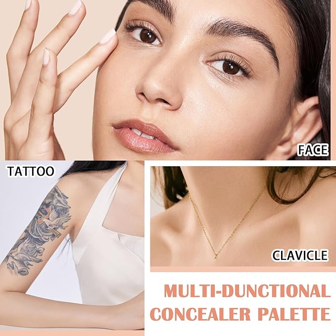 15 Colors Correcting Concealer Contour Palette,Cream Contour Makeup Palette with Brush,Contouring Liquid Foundation Concealer Palette Highlighting Makeup Kit for Conceals Dark Circles,Blemish-FemmiqueWomen